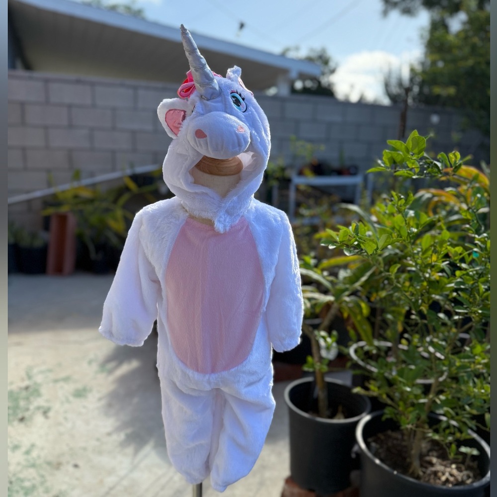 White and Pink Unicorn Kids Costume